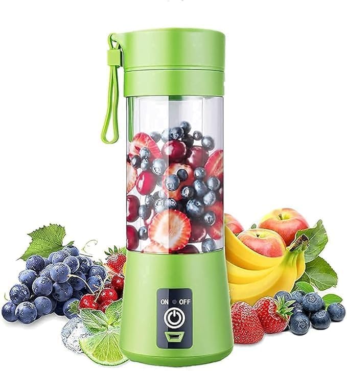 Infinity Marketing USB Portable & Rechargeable Juice Blender 380ML | Multicolor Options | Convenient & Time-Saving Smoothie Maker | Six Stainless Steel Blades (Pack of 1)