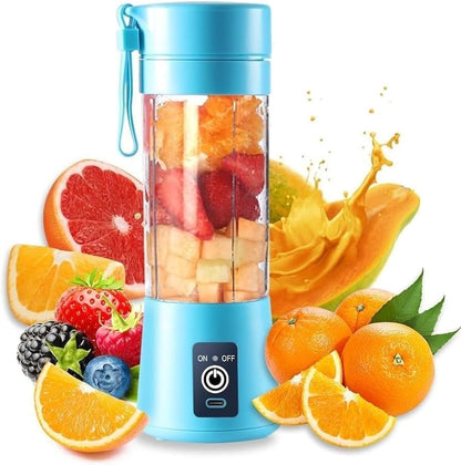 Infinity Marketing USB Portable & Rechargeable Juice Blender 380ML | Multicolor Options | Convenient & Time-Saving Smoothie Maker | Six Stainless Steel Blades (Pack of 1)
