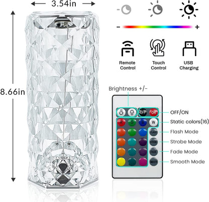 Rose Diamond LED Table Lamp16 Colors Rgb